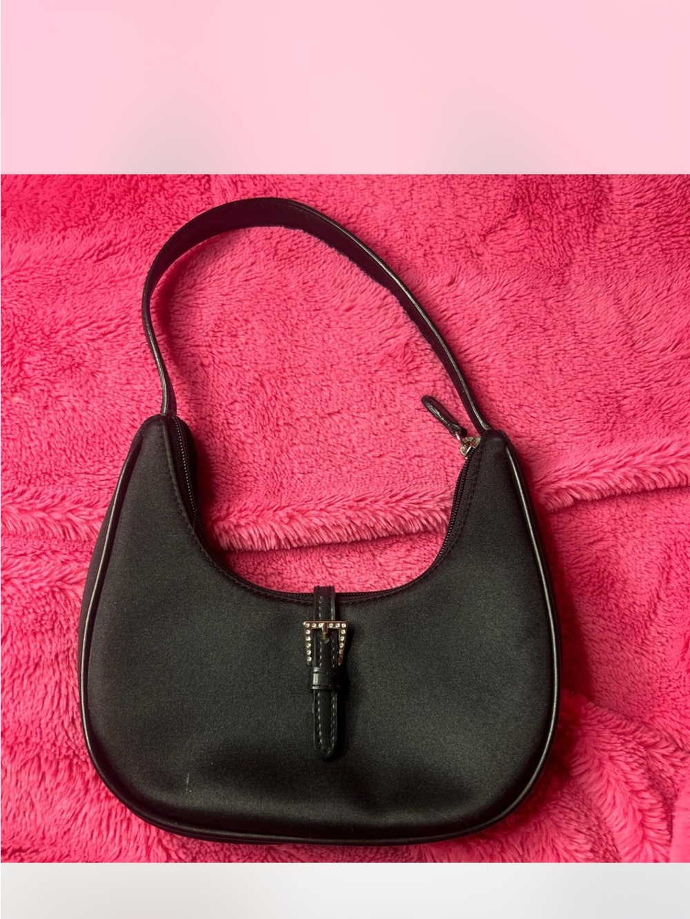 Liz Claiborne Y2K  Black Women's Shoulder Bag with Buckle Accent